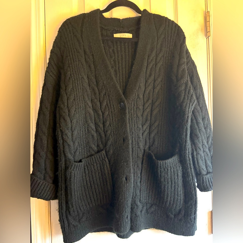Loft chunky black cardigan